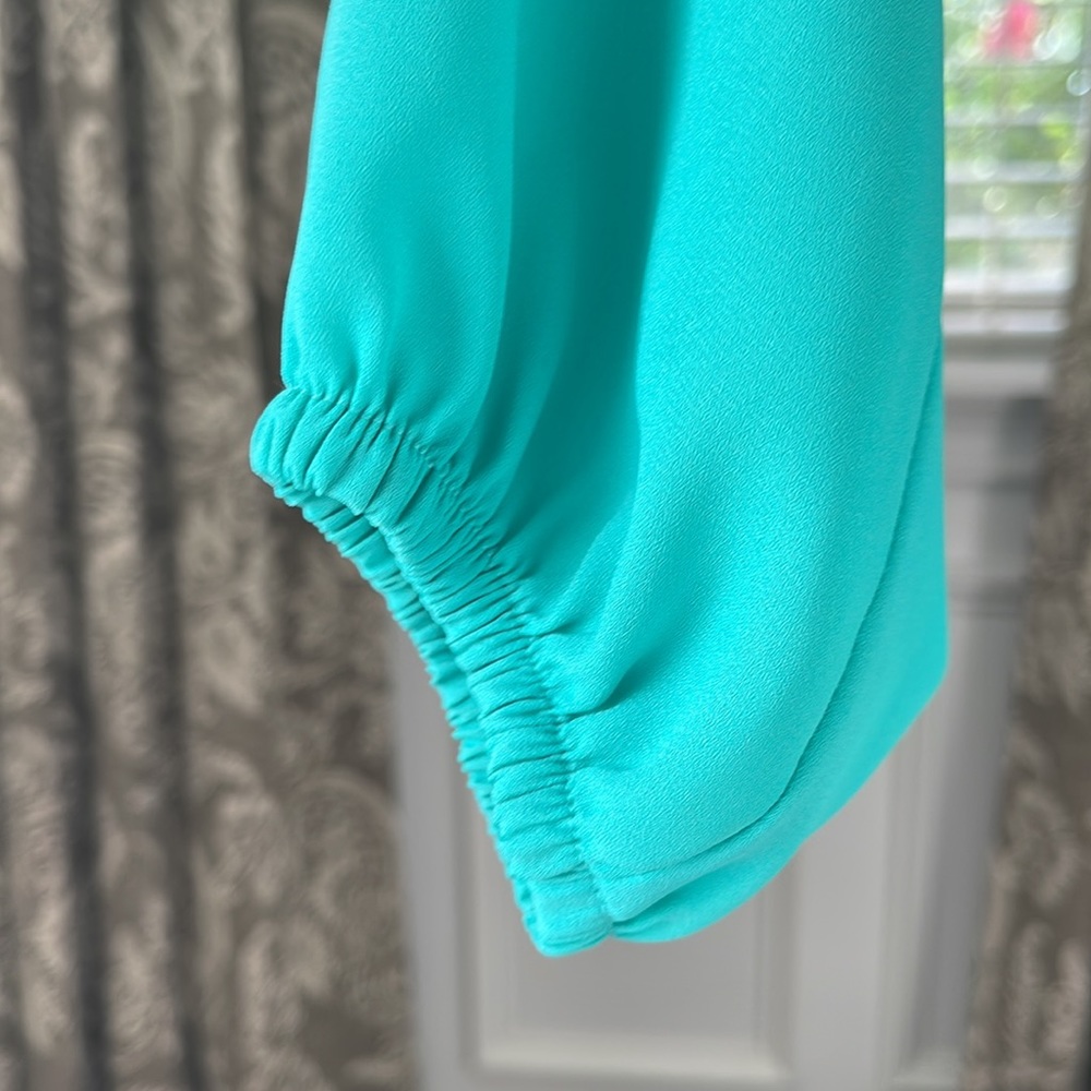Chause Seafoam Green Long Sleeved Blouse Size Small - Picture 4 of 6